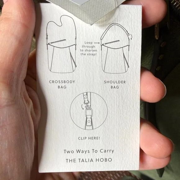 NWT Fossil Talia hobo comes with wallet chive Suede & Leather Shoulder Hobo Bag - Picture 5 of 14